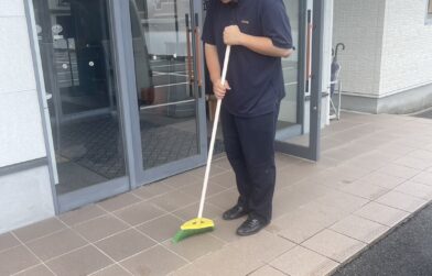 雨上がりの清掃